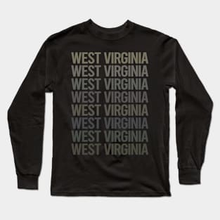 Gray Text Art West Virginia Long Sleeve T-Shirt